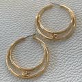 Coach Jewelry | Coach Signature Double Hoop Earrings | Color: Yellow | Size: Os