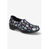 Wide Width Women's Tiffany Flats by Easy Street in Navy Patent (Size 8 W)