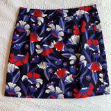 J. Crew Skirts | Jcrew Basketweave Printed Skirt | Color: Blue/Red | Size: 4