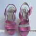 Michael Kors Shoes | Michael Kors Pink Suede Platform Sandals Silver Buckle 4" Platform Size 8 | Color: Pink | Size: 8