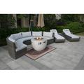 Sol 72 Outdoor™ Shaniya Wicker/Rattan 8 - Person Seating Group w/ Cushions Synthetic Wicker/All - Weather Wicker/Wicker/Rattan in Gray | Wayfair