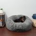 FurHaven Calming Cuddler Long Fur Donut Bed Polyester in Gray | 10 H x 30 W x 30 D in | Wayfair 29354547