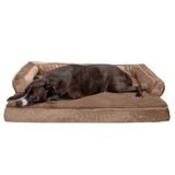 FurHaven Plush & Velvet Comfy Couch Sofa-Style Pet Bed Metal in Brown | 8.5 H x 40 W x 32 D in | Wayfair 86536533