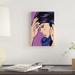 East Urban Home 'Telephone Crying Girl' Graphic Art Print on Canvas Metal in Black/Brown/Indigo | 40 H x 26 W in | Wayfair