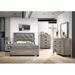 Furniture World Aidan Dark LED Twin Bed Wood & /Upholstered/Faux leather in Gray | 57 H x 57 W x 80 D in | Wayfair B075 - F