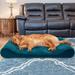 FurHaven Minky Plush Velvet Luxe Lounger Contour Dog Pillow Memory Foam in Gray | 5 H x 30 W x 20 D in | Wayfair 61338407