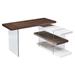 Orren Ellis Traeson LShaped Desk w/ Storage Wood/Glass in Brown/White | 30 H x 55 W x 49.25 D in | Wayfair 19A3ED5FA1314D85A5E2B140E612B7EB