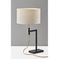 Latitude Run® Winthrop Table Lamp Metal/Fabric in Black/Brown/White | 28 H x 14 W x 17 D in | Wayfair 6FA714B61CE4445BA0BF3167E221B4DE