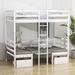 Harriet Bee Twin Size Wood Functional Loft Bed w/ Desk & Drawers in White | 71.9 H x 42.3 W x 79.5 D in | Wayfair 0E883D3D6B2D47C79256E47A626626A8