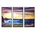 Breakwater Bay Water Sea Sky Sunset Beauty In Nature Waves - Nautical & Coastal Framed Canvas Wall Art Set Of 3 Canvas, | Wayfair