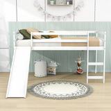 Harriet Bee Twin Size Wooden Loft Bed w/ Slide in White | 44 H x 41 W x 79 D in | Wayfair C760B0835CFD4086A079479C117979FC