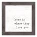 Trinx Home Is Where They Love You - Picture Frame Painting Plastic/Acrylic in Gray | 16 H x 16 W x 0.75 D in | Wayfair