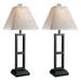 Ebern Designs Tiam 27.25" Black Table Lamp Set Metal/Fabric in Black/White | 27.25 H x 6.25 W x 10.5 D in | Wayfair