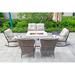 Winston Porter Dannolfo 6 Piece Multiple Chairs Seating Group w/ Cushion Synthetic Wicker/All - Weather Wicker/Wicker/Rattan in Black/Gray | Outdoor Furniture | Wayfair