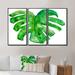 Bay Isle Home™ Tropical Leaf Of Monstera I - 3 Piece Floater Frame Painting on Canvas Canvas, Wood in White | 28 H x 36 W x 1 D in | Wayfair