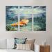 Redwood Rover Fox Over A Night Sky - 3 Piece Floater Frame Painting on Canvas in White | 28 H x 36 W x 1 D in | Wayfair