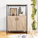 17 Stories Steel 2 - Door Accent Cabinet Wood/Metal in Black/Brown/Gray | 47.4 H x 31.5 W x 15.7 D in | Wayfair 4352847173834E64BD2D354E3B8F316B