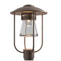 Erlenmeyer Outdoor Post Light - Bronze Finish - Clear Glass