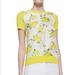 Kate Spade Tops | Kate Spade Lemon Yellow White Short Sleeve Silk Blouse Size Xs | Color: White/Yellow | Size: Xs