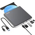 External Blu Ray CD DVD Drive USB 3.0 Type C External CD/DVD Blu-ray Burner Writer 3D BD Slimline Bluray Drive for Laptop Windows 11/10 Mac MacBook Air Pro Apple iMac PC