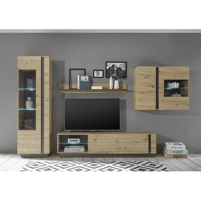Wohnwand INOSIGN "CLAiR Kombi 23", braun (eiche artisan), B:315cm H:194cm T:40cm, Kastenmöbel-Sets, Wohnwand Image