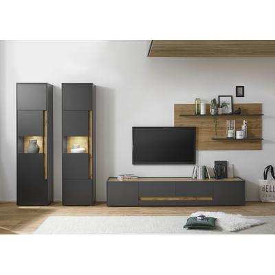 Wohnwand INOSIGN "City/Giron", grau (anthrazit), B:400cm H:197cm T:45cm, Kastenmöbel-Sets Image