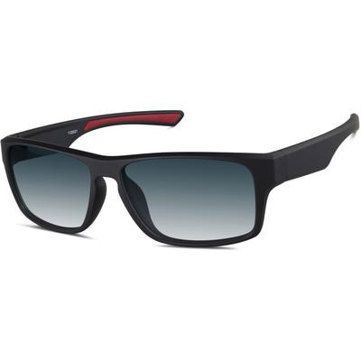 Zenni Rectangle Rx Sunglasses Black Plastic Full Rim Frame