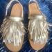 J. Crew Shoes | J Crew Gold Fringe Flat Sandals Size 9 | Color: Gold | Size: 9