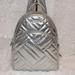 Michael Kors Bags | Michael Kors Abbey Metallic Quilted Silver Embossed Leather Medium Backpack | Color: Gray/Silver | Size: 10"W X 12.5"H X 4"D