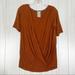 Anthropologie Tops | Dolan | Left Coast Collection Burnt Orange V-Neck Manen Wrap Short Sleeve Blouse | Color: Orange | Size: M