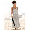Maxikleid S.OLIVER, Damen, Gr. 40, N-Gr, beige (beige, schwarz, bedruckt), Jersey, Obermaterial: 100% Viskose, bedruckt, modisch, figurumspielend bodenlang, V-Ausschnitt, ohne Ärmel, Kleider, mit Alloverdruck und Schleife am Rücken, Sommerkleid,...