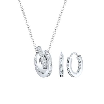 Elli PREMIUM Geo Kreis Knoten Kristalle 925 Silber silberfarben Damen