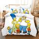 JOOTEN 3D Duvet Cover Set white simpsons,Duvet Covers Double bed Duvet Covers Set Microfiber with Zipper Closure Soft Kids Teen Boys Bedding Set,1 Quilt Cover+2 Pillowcases,3 Pieces