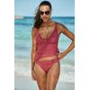Tankini-Top S.OLIVER "Rome", Damen, Gr. 42, Cup C/D, rot (rostrot), Polyamid, unifarben, Bikini-Oberteile, in verschiedenen Unifarben