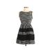 Bar III Casual Dress - A-Line Crew Neck Sleeveless: Black Marled Dresses - Women's Size X-Small