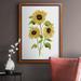 Rosalind Wheeler Sunflower Trio I Premium Framed Canvas - Ready To Hang Canvas, Solid Wood in Green/Yellow | 27 H x 18 W x 2.5 D in | Wayfair