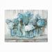 Red Barrel Studio® Carol Rowan "Hydrangeas In Glass Jars Blue" Outdoor All-Weather Wall Decor All-Weather Canvas in White/Black | Wayfair