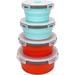 Prep & Savour Carey-Ann 4 Container Food Storage Set Silicone in Red/Blue | 3 H x 7 W x 7 D in | Wayfair 449E0A539D6B4F0DBFAA9814056D28F7