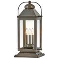 Outdoor Anchorage-Large Pier Mount Lantern-Light Oiled Bronze