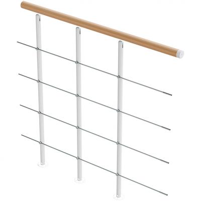 DOLLE Brüstungsgeländer 100 cm für Mittelholmtreppe Boston, Ergänzungs Set, Weiß, Handlauf Eiche