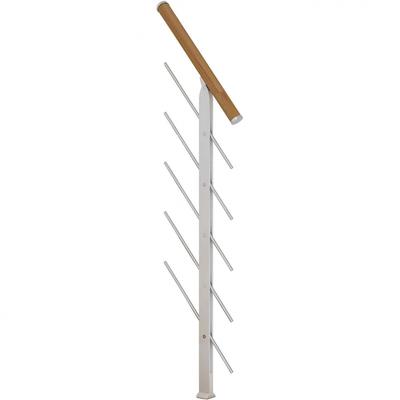 DOLLE Geländerelement inkl. Holzhandlauf für Mittelholmtreppe Frankfurt, Hamburg, Berlin, Sydney, Weiß, Handlauf Eiche Image
