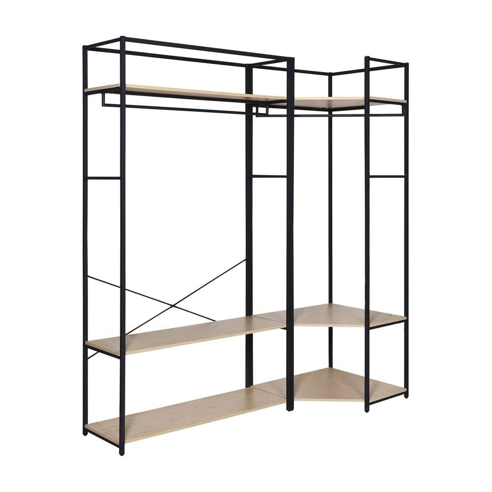 Lot de 2 portants vêtements en bois et métal 180x200cm