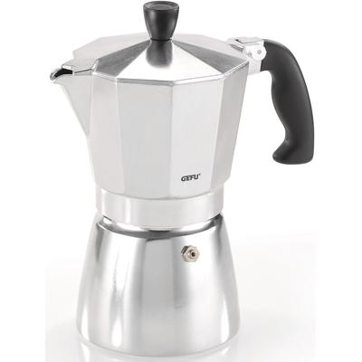 Espressokocher GEFU "Lucino" Kaffeemaschinen Gr. 6 Tasse(n), grau (aluminiumfarben) Espressokocher