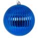 Vickerman 696699 - 8" Blue Shiny Lined Ball Christmas Tree Ornament (N222502DSV)