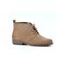 Wide Width Women's White Mountain Auburn Lace Up Bootie by White Mountain in Natural Suede (Size 8 1/2 W)