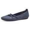 Ballerina TAMARIS "Caterina", Damen, Gr. 36 (3,5), blau (navy), Lederimitat, sportlich, Schuhe, Flats, Festtagsmode, Slipper mit Gummizugriemchen