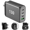 130W USB C GaN Wall Charger PD 100W PPS 45W Super Fast Charging Station Type-C Laptop QC4+ Power Adapter Multiple Ports for iPhone 13 12 11 iPad MacBook Pro Air Samsung S22 S21 Pixel Lenovo HP Dell