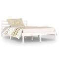vidaXL Solid Wood Pine Day Bed Sleepover Occasional Bed Frame Overnight Sofa Guest Wooden Bedroom Furniture Accessory 120x200 cm Small Double White