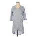 Saint Tropez West Casual Dress: Blue Marled Dresses - Women's Size X-Small