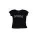 Banana Split Short Sleeve T-Shirt: Black Solid Tops - Kids Girl's Size Medium